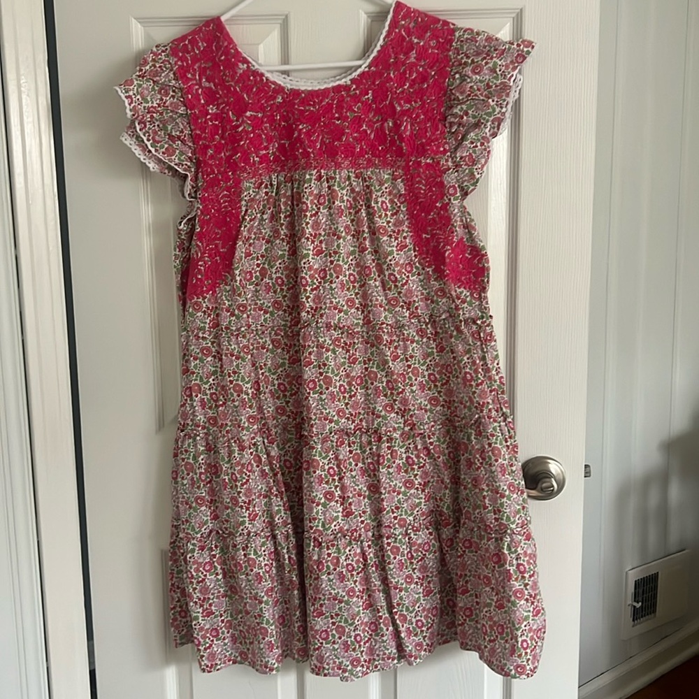 Pink Floral Smocked Yoke Sundress
